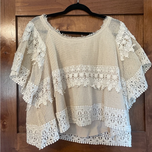 Oli & Hali Tops - Oli & Hali Cream Lace Blouse